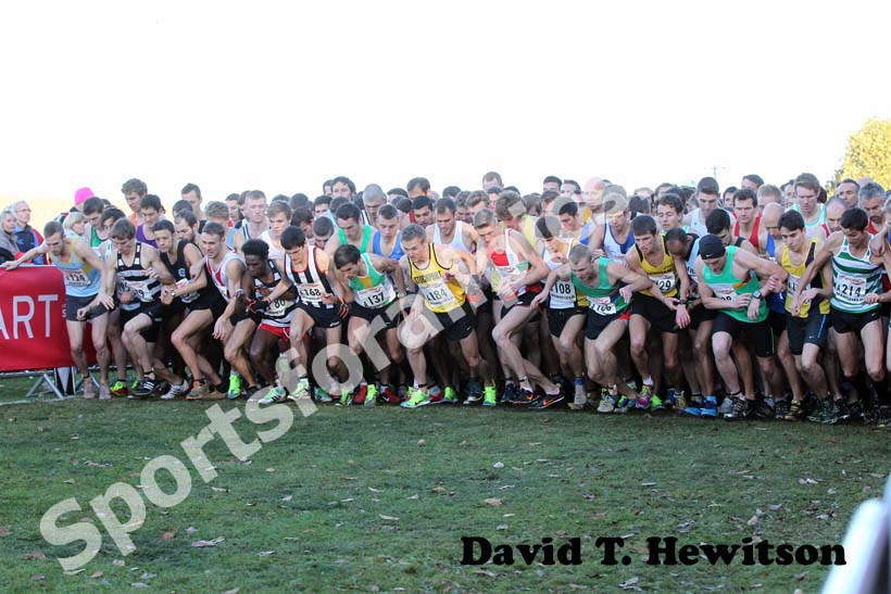 Start of the senior mens 2012 National Cross Country Relay Championships.